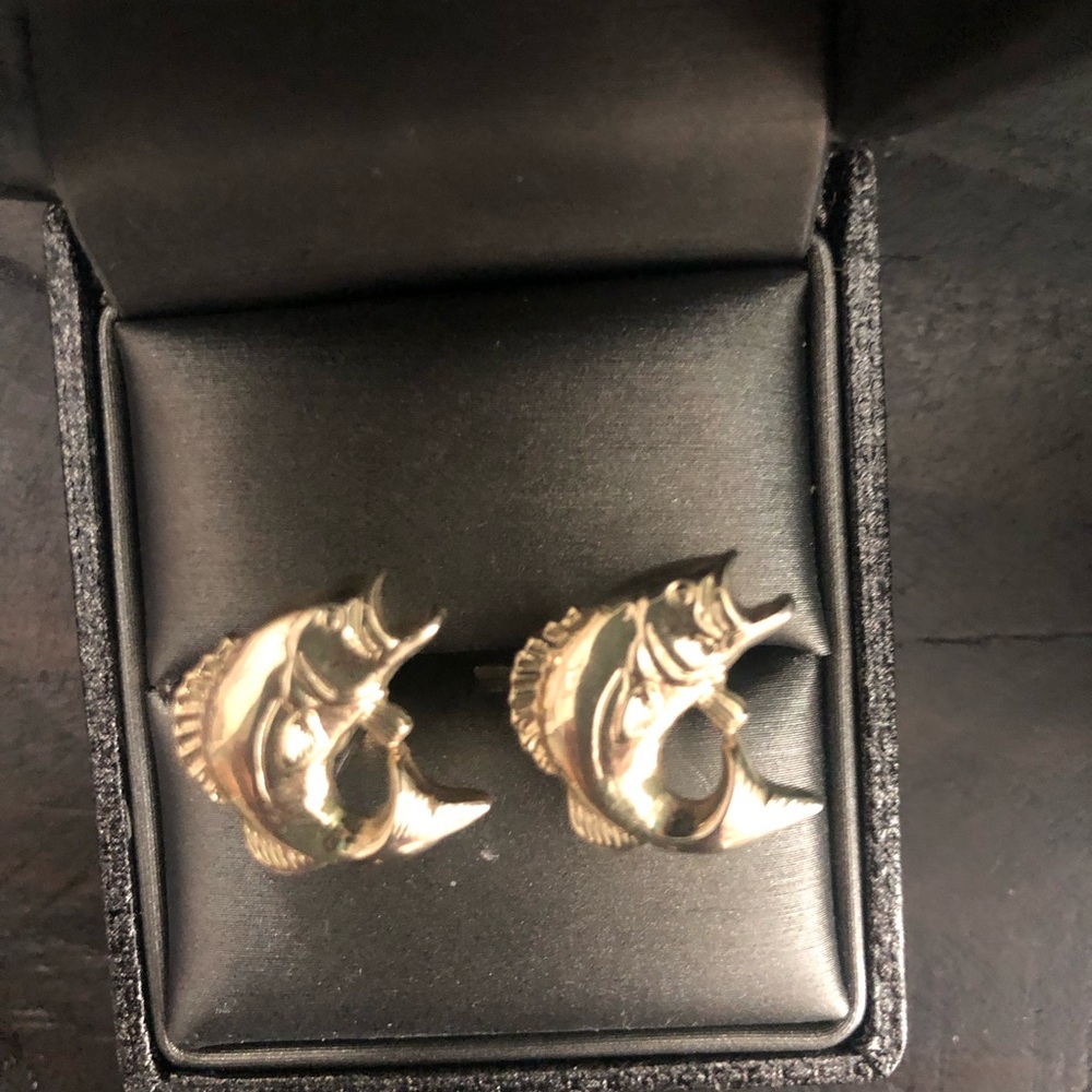 Gold Fish Cufflinks - Vintage Style Fish Design